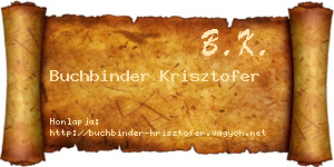 Buchbinder Krisztofer névjegykártya